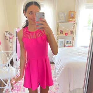 Bright pink boutique romper